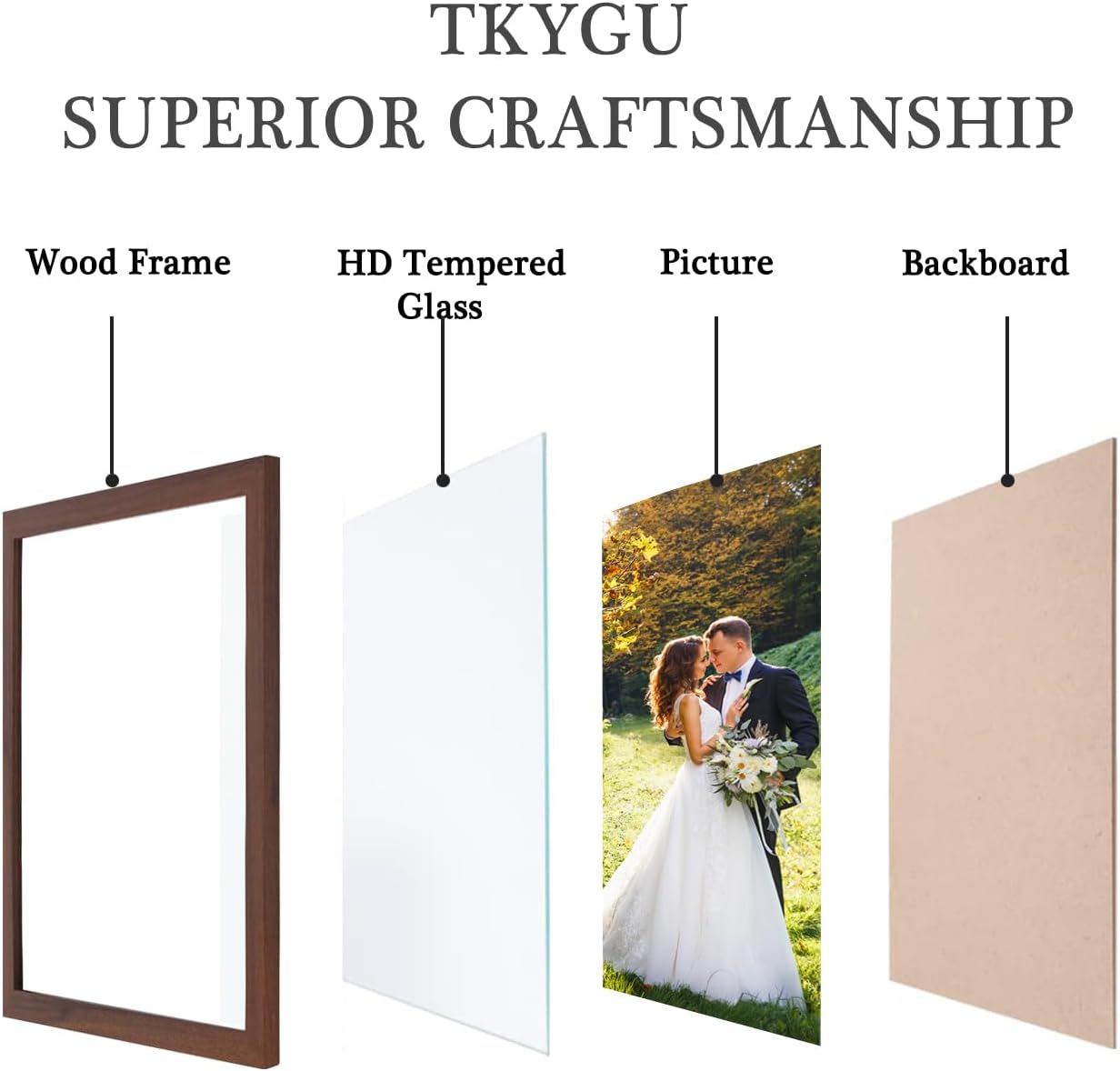 3-Pack 4x6 Black Wooden Photo Frames