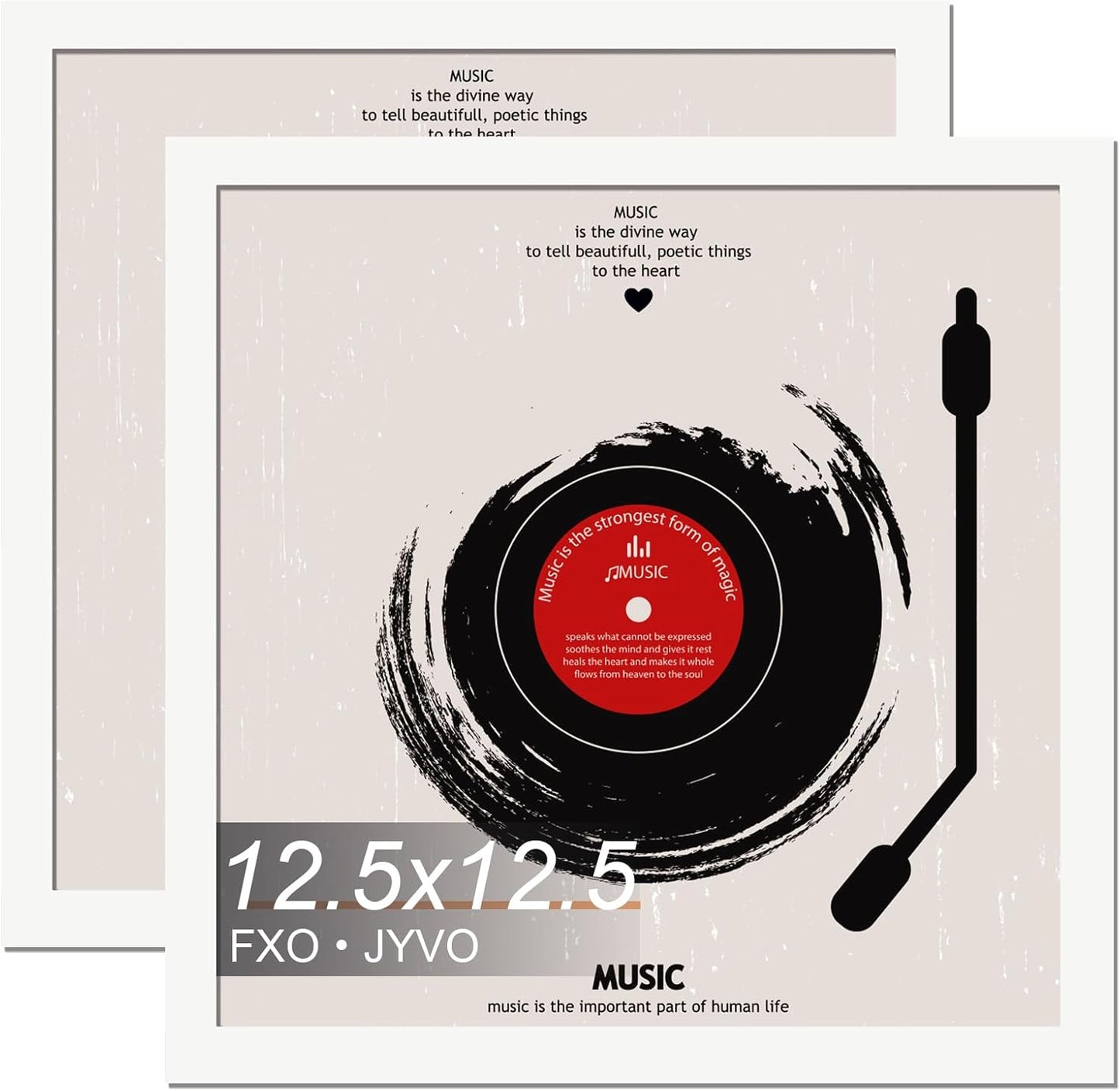 4-Pack 12.5" White Vinyl Record Frames