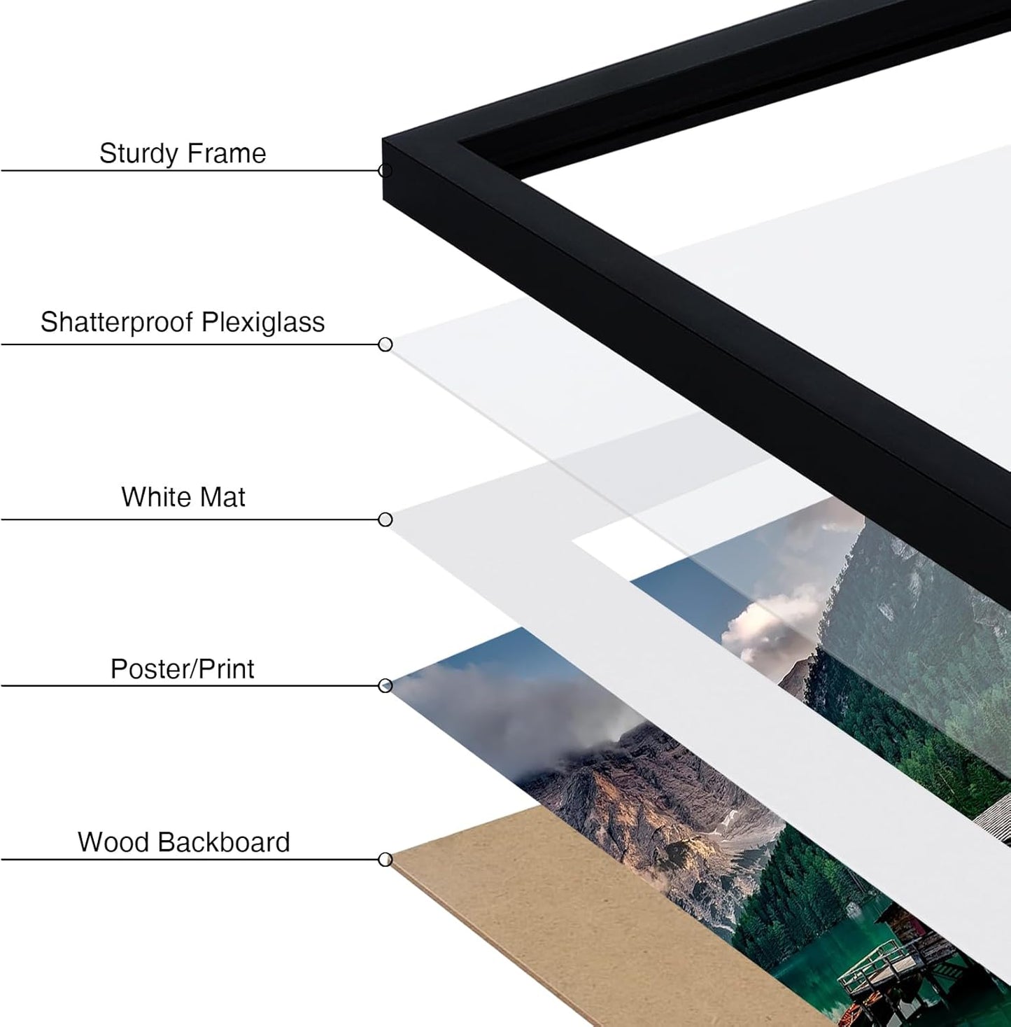 Vittanly 2-Pack Black 11x14 Frames