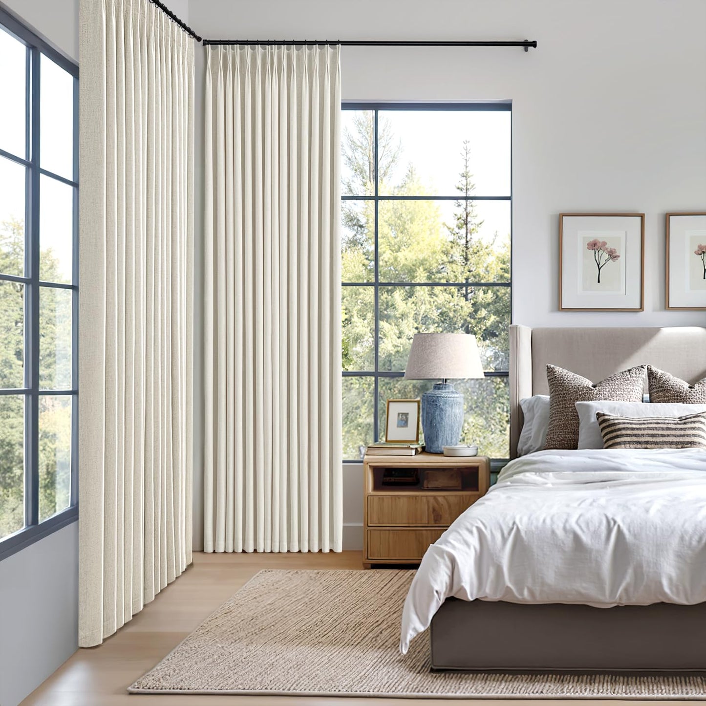 MIULEE Blackout Linen Curtains 84" – 2 Panels