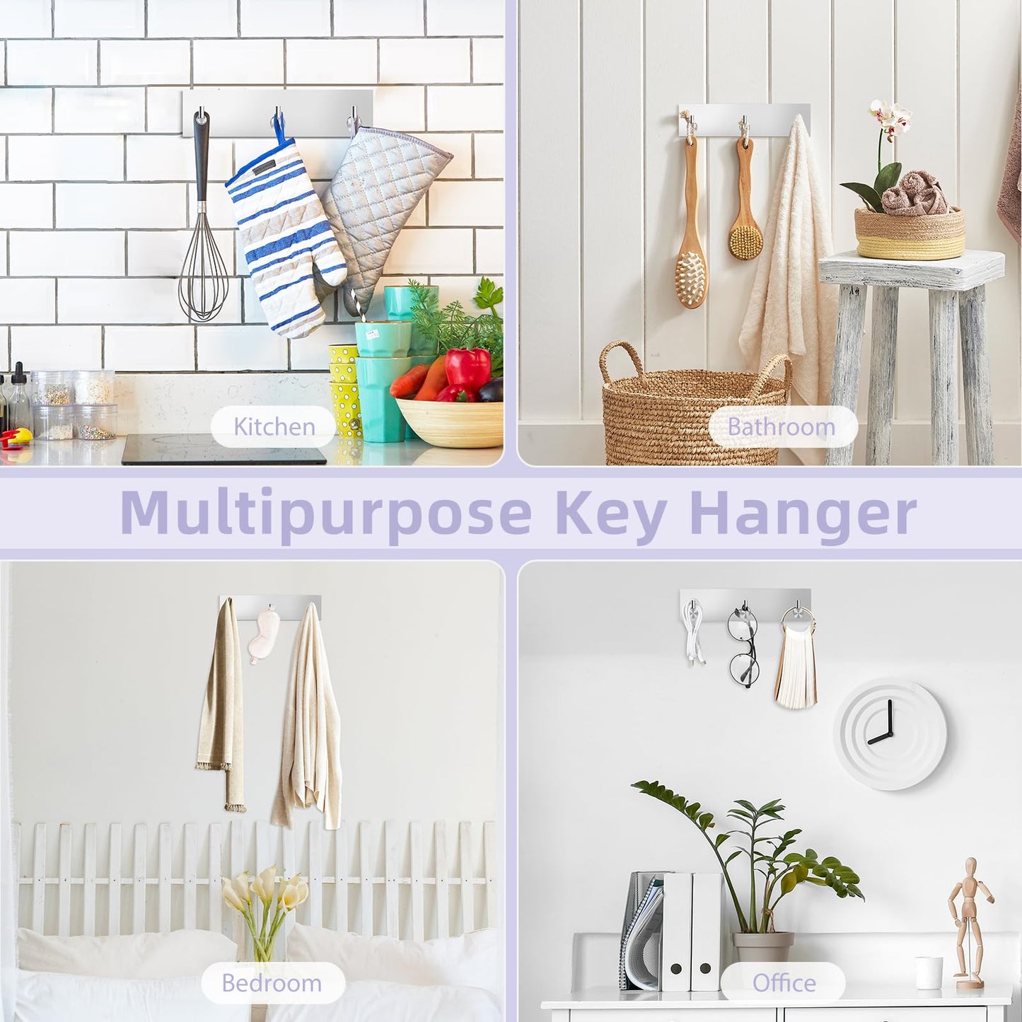 VIS'V Adhesive Wall Key Holder – Black