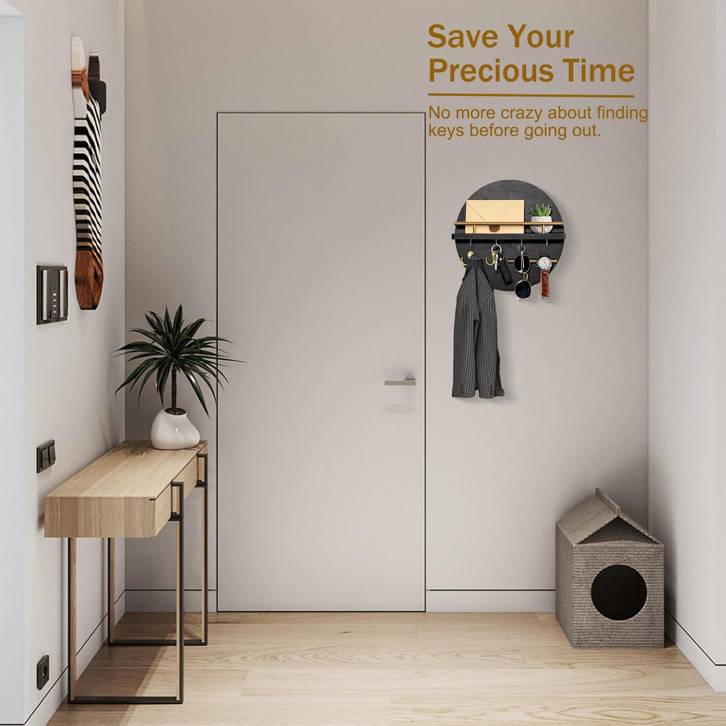 Wall Key & Mail Holder – Rustic