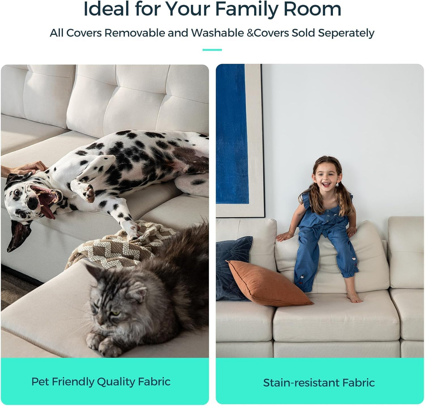 LINSY HOME Modular Sectional Sofa – Dark Gray