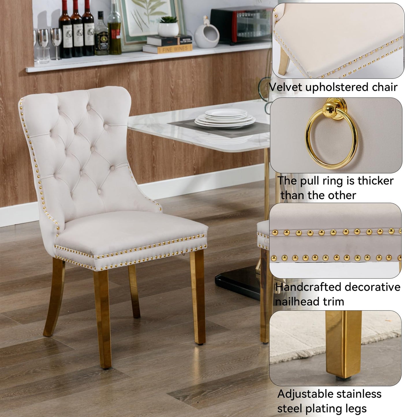 36" Silver Glass Dining Set – 5 Pieces