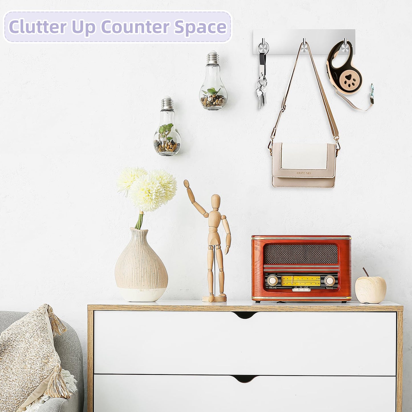 VIS'V Adhesive Wall Key Holder – Black