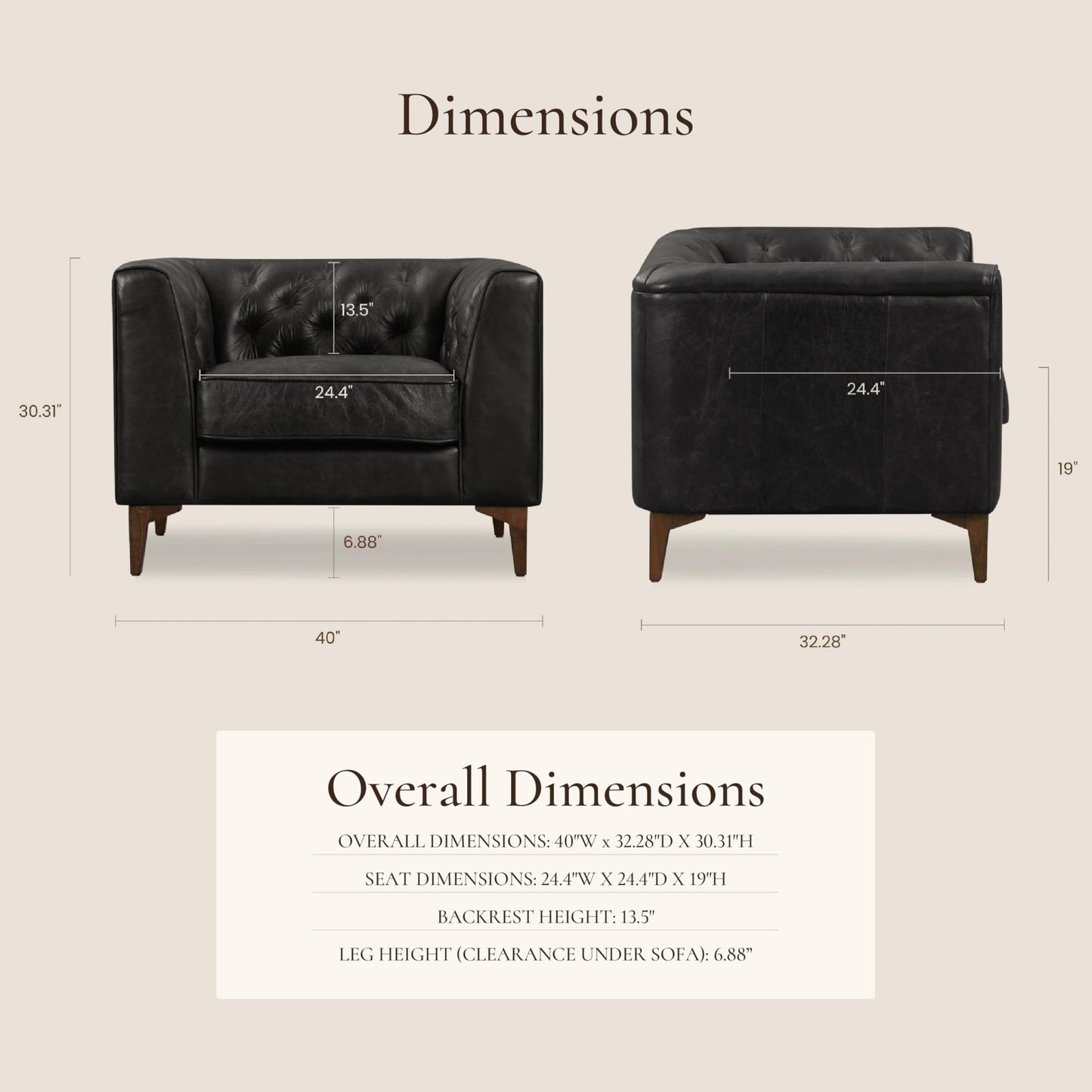 POLY & BARK 74" Leather Sofa – Cognac Tan