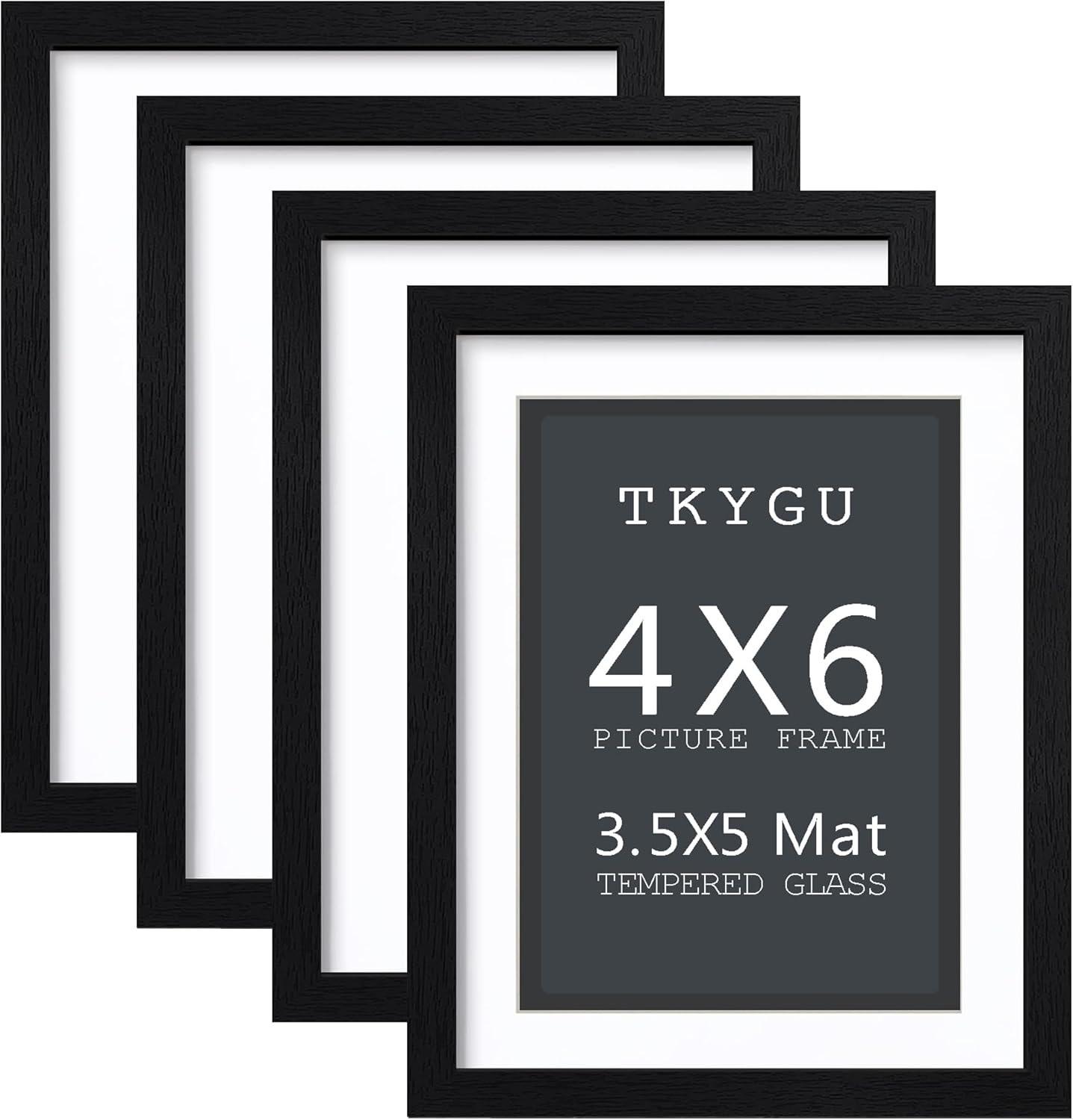 3-Pack 4x6 Black Wooden Photo Frames
