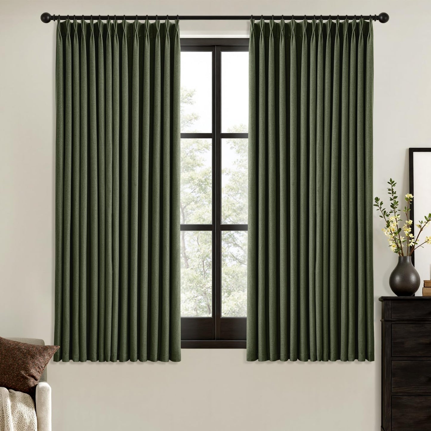 MIULEE Blackout Linen Curtains 84" – 2 Panels