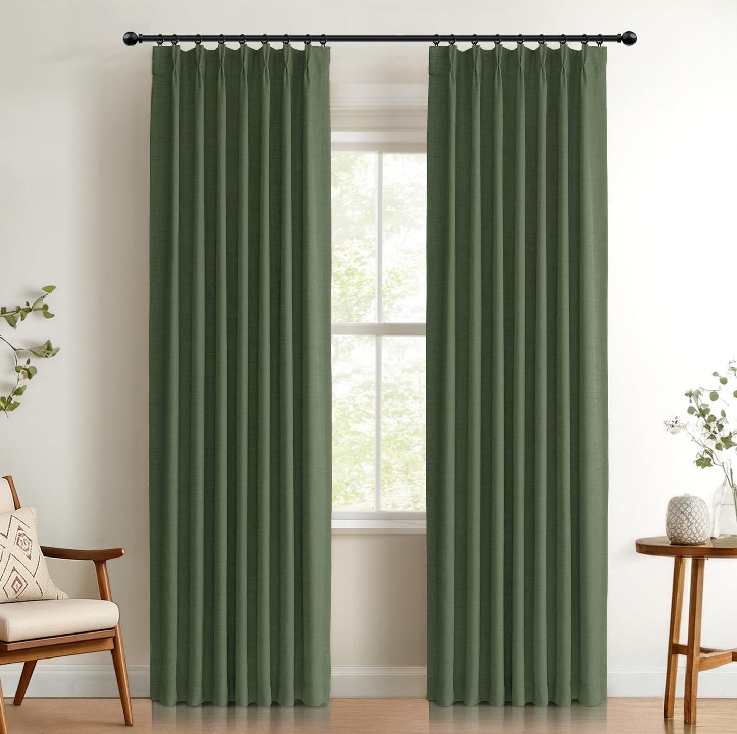 Blackout Linen Curtains 2-Pack, 90"