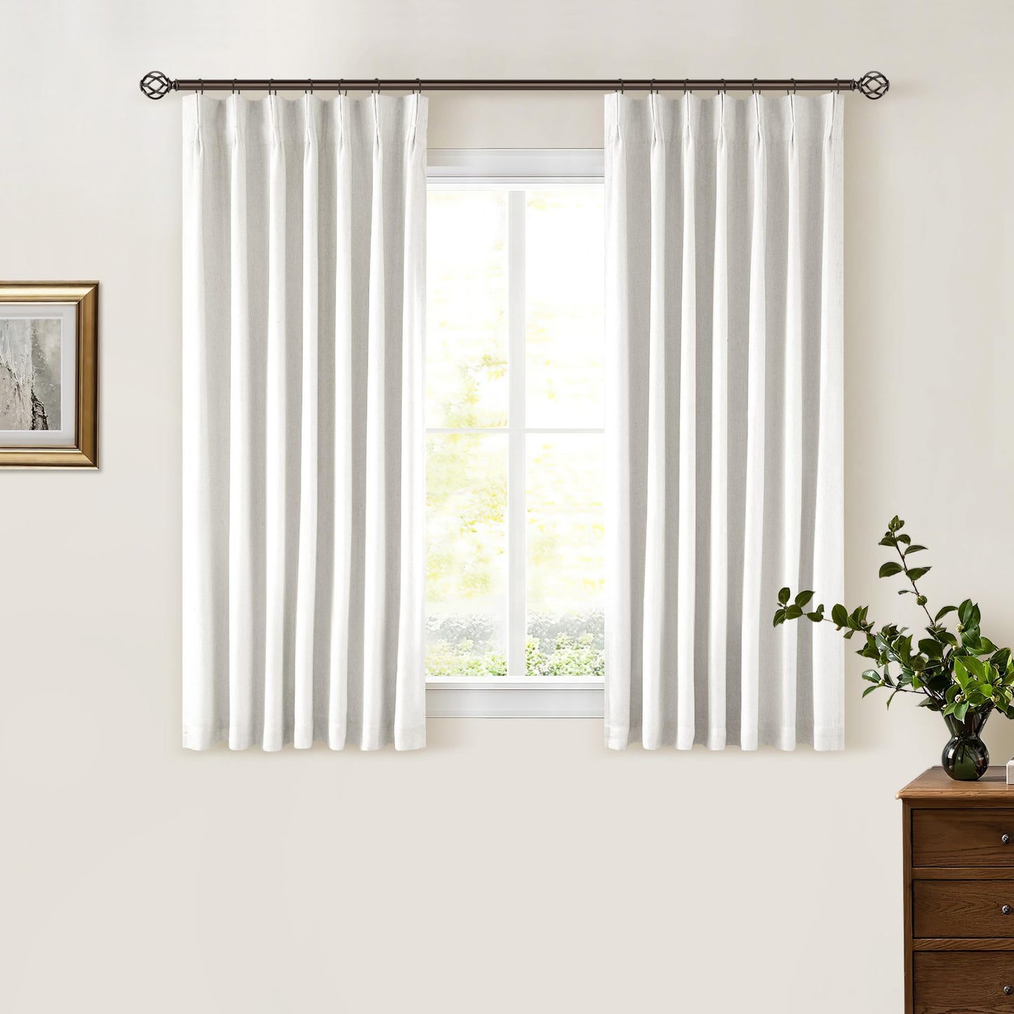 Linen Blackout Curtains 84" 2-Pack