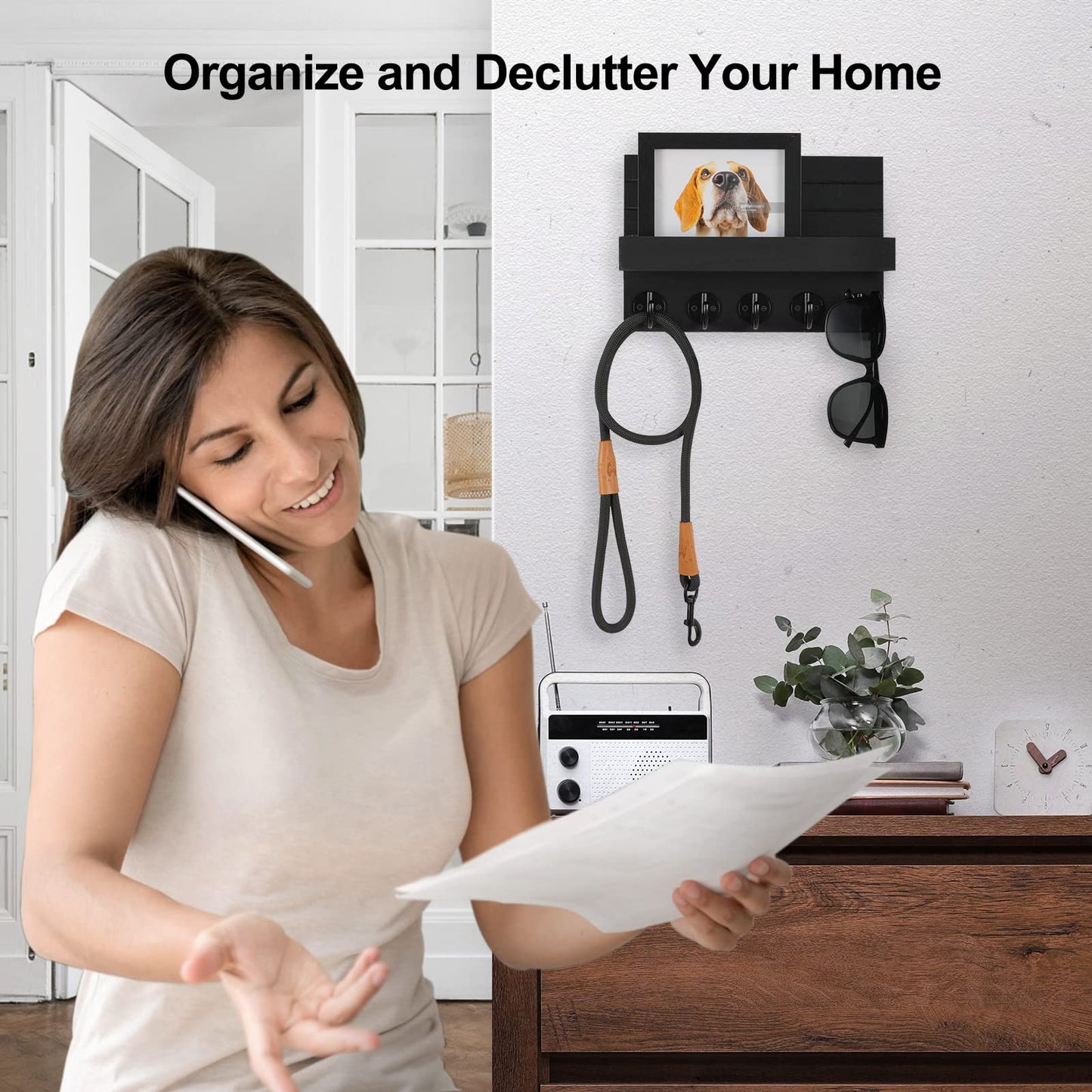 Wall Key & Mail Holder – Wood