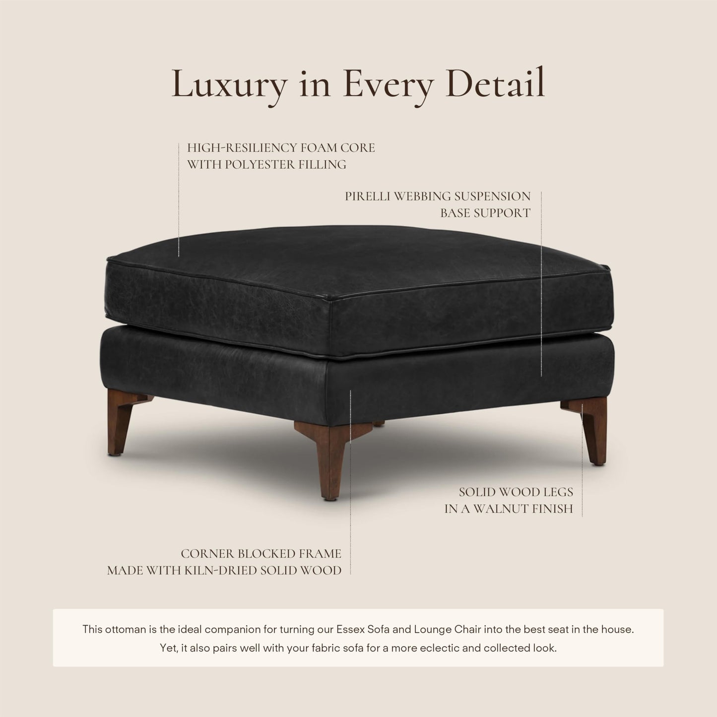 POLY & BARK 74" Leather Sofa – Cognac Tan