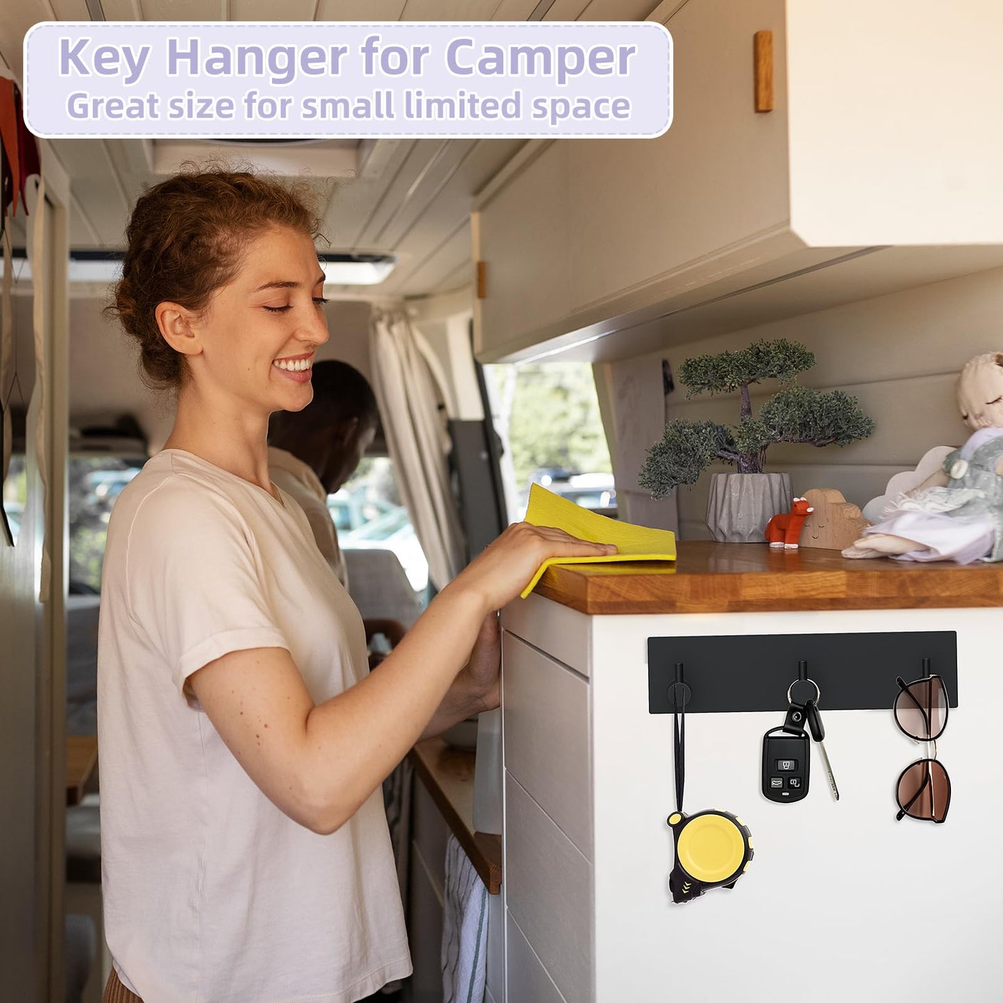 VIS'V Adhesive Wall Key Holder – Black