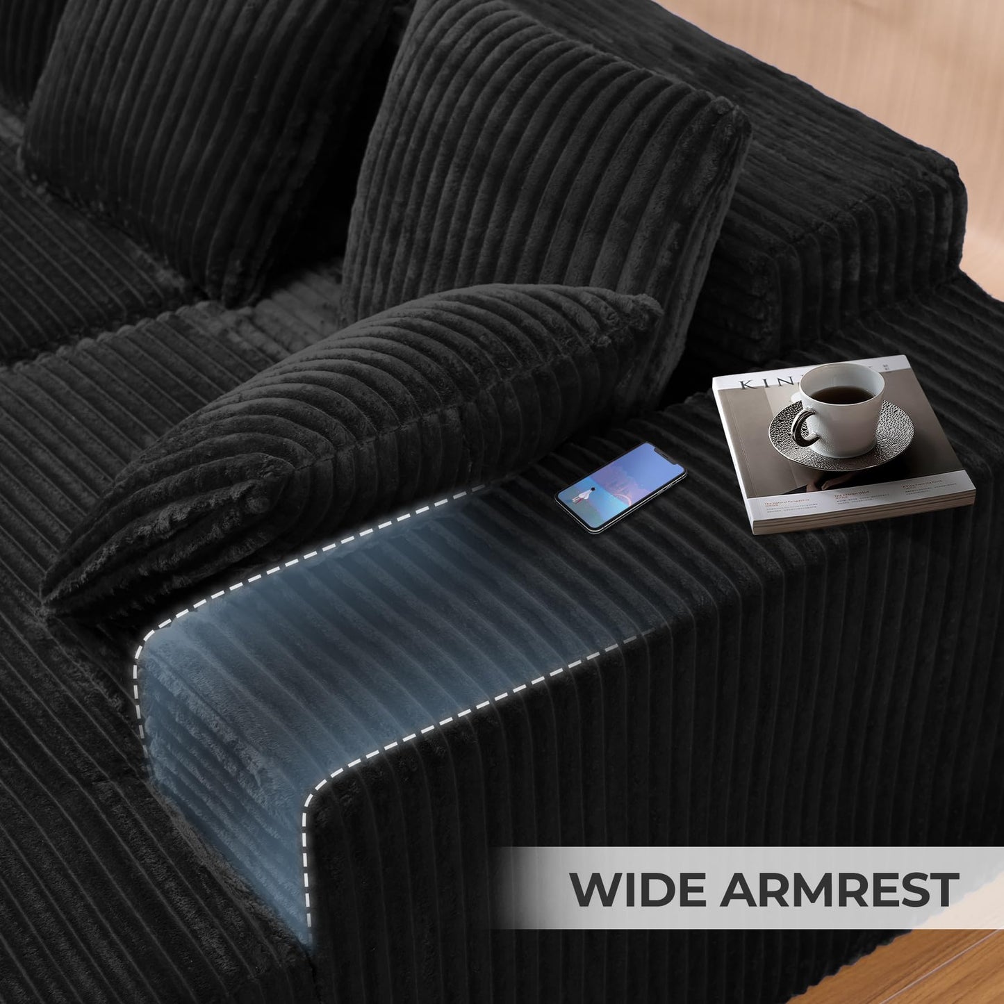 131" U-Shaped Cloud Sectional Sofa