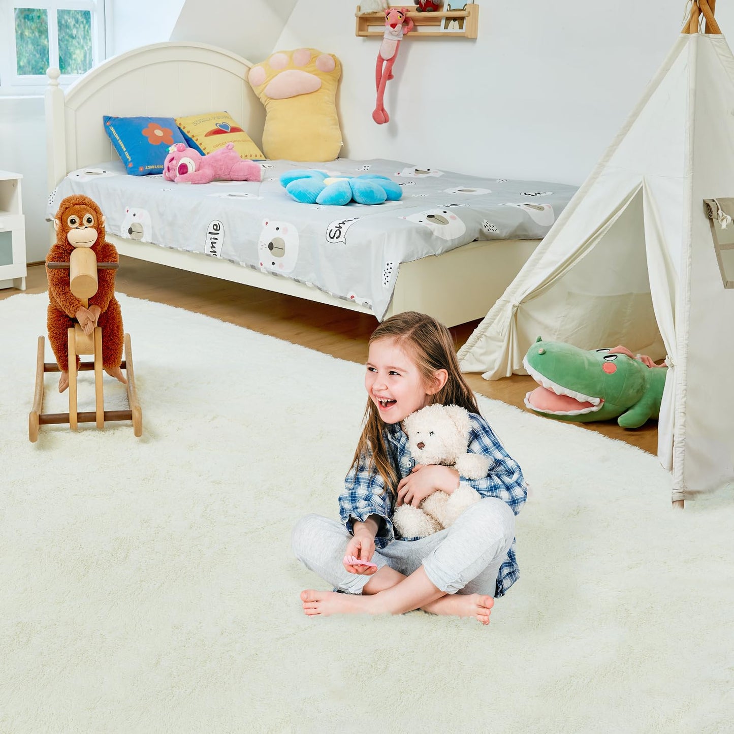 5x8 Grey Ultra-Soft Shag Rug