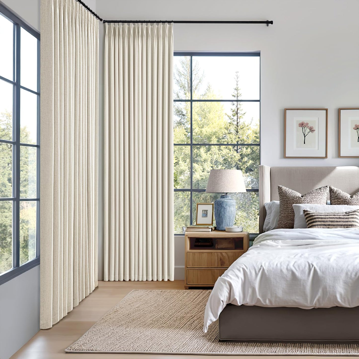 MIULEE Blackout Linen Curtains 84" – 2 Panels