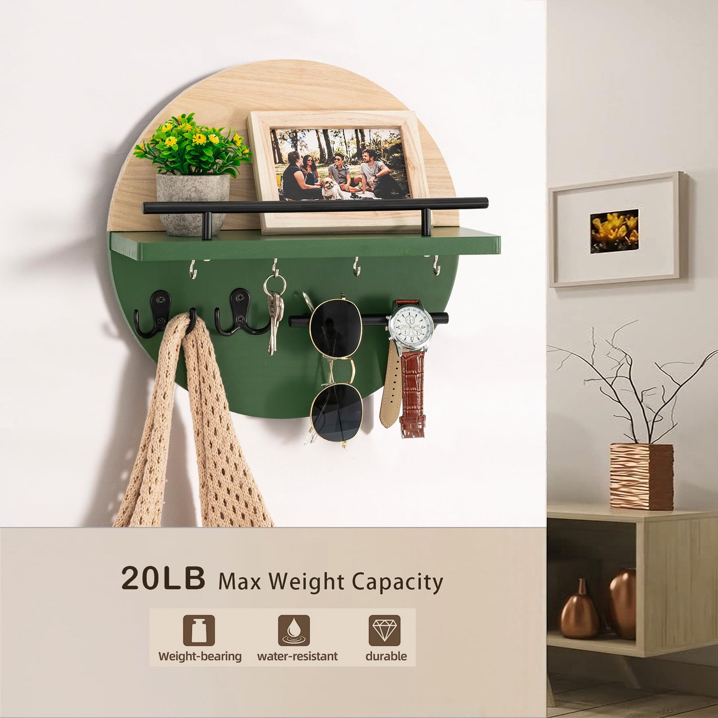 Wall Key & Mail Holder – Rustic