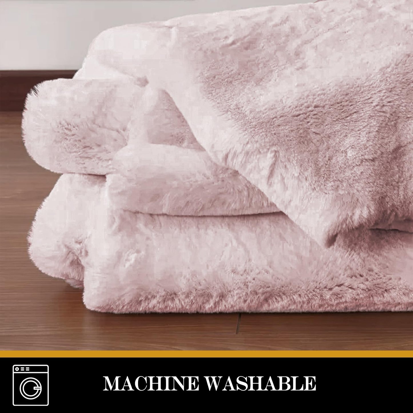 Latepis 3ft White Faux Fur Round Rug