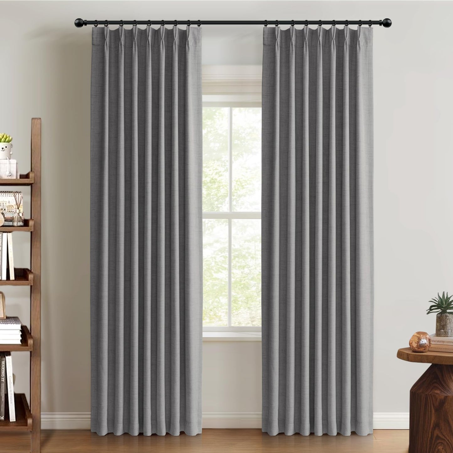 Blackout Linen Curtains 2-Pack, 90"