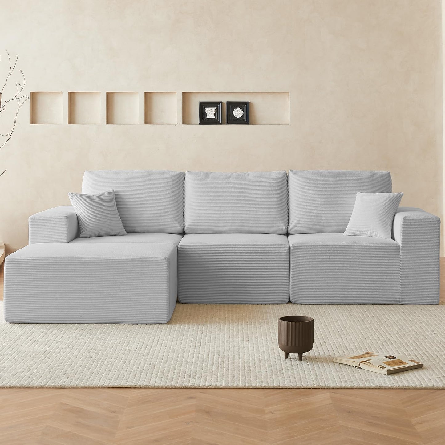 INGEROOM 108" Sectional Sofa – Dark Gray