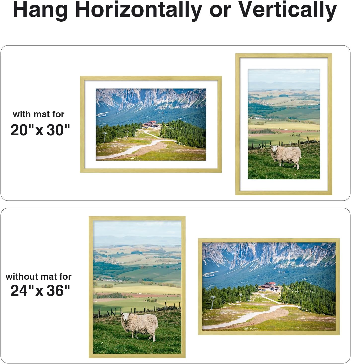 Vittanly 2-Pack Black 11x14 Frames