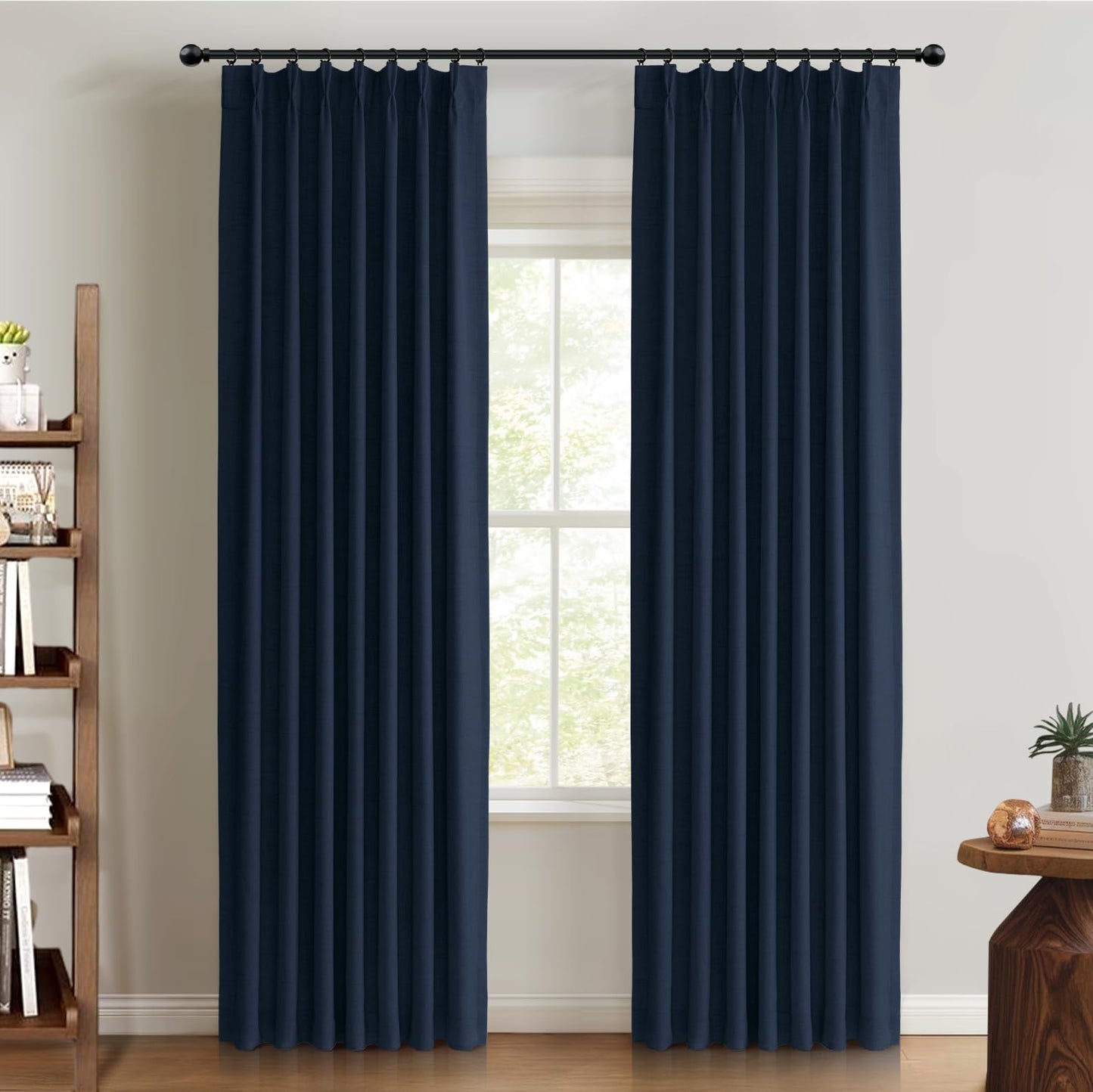 Blackout Linen Curtains 2-Pack, 90"