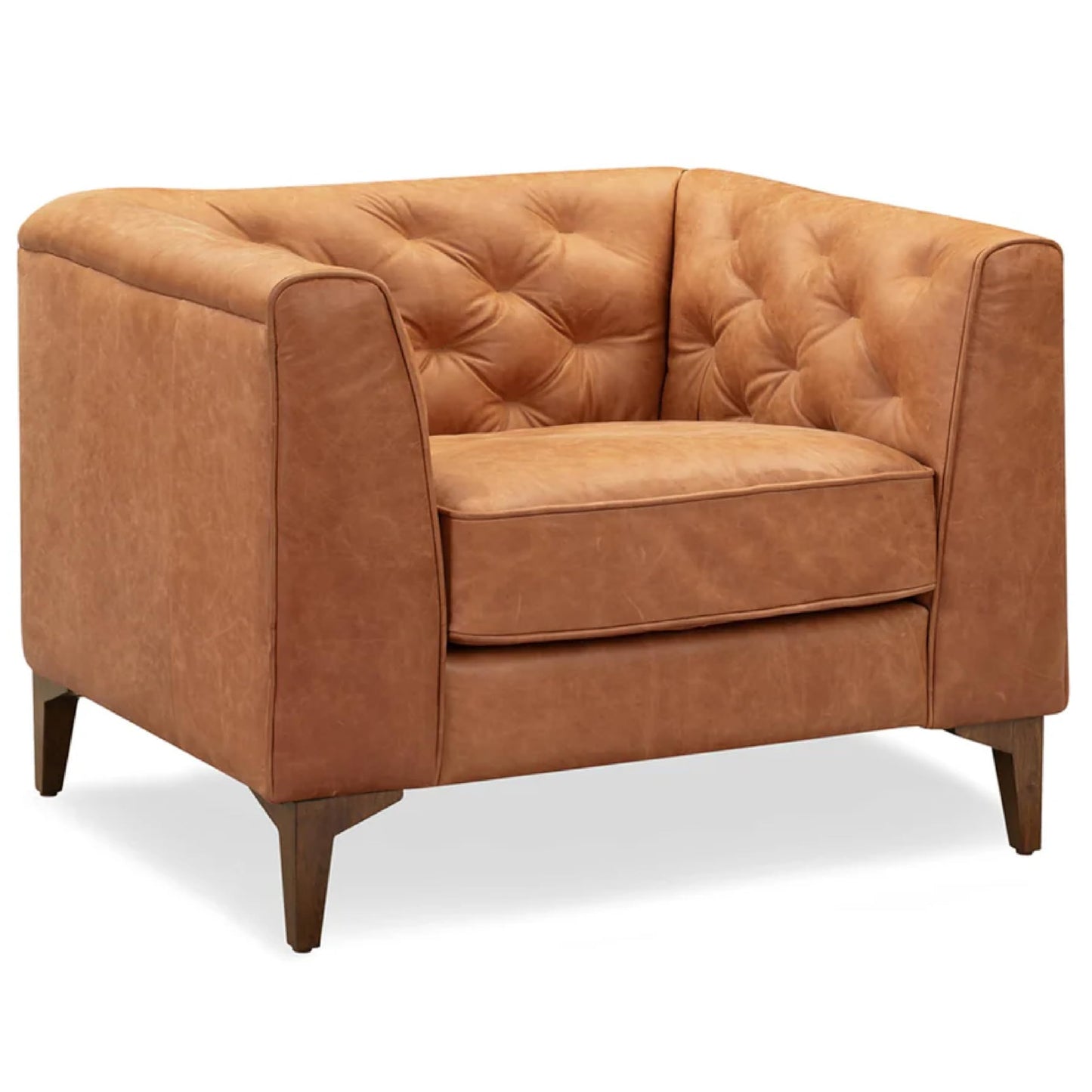 POLY & BARK 74" Leather Sofa – Cognac Tan