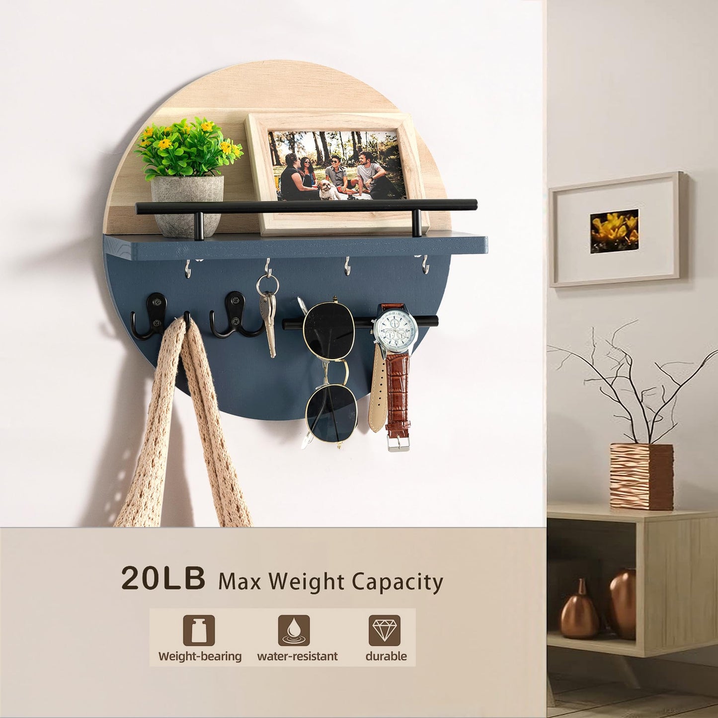 Wall Key & Mail Holder – Rustic