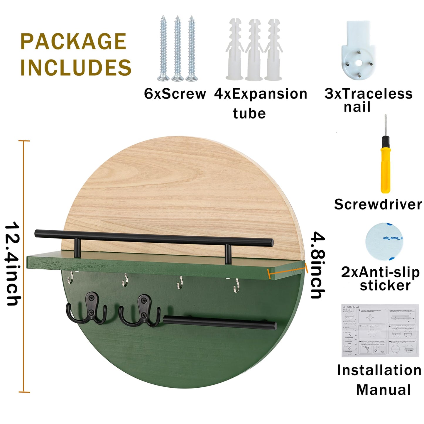 Wall Key & Mail Holder – Rustic