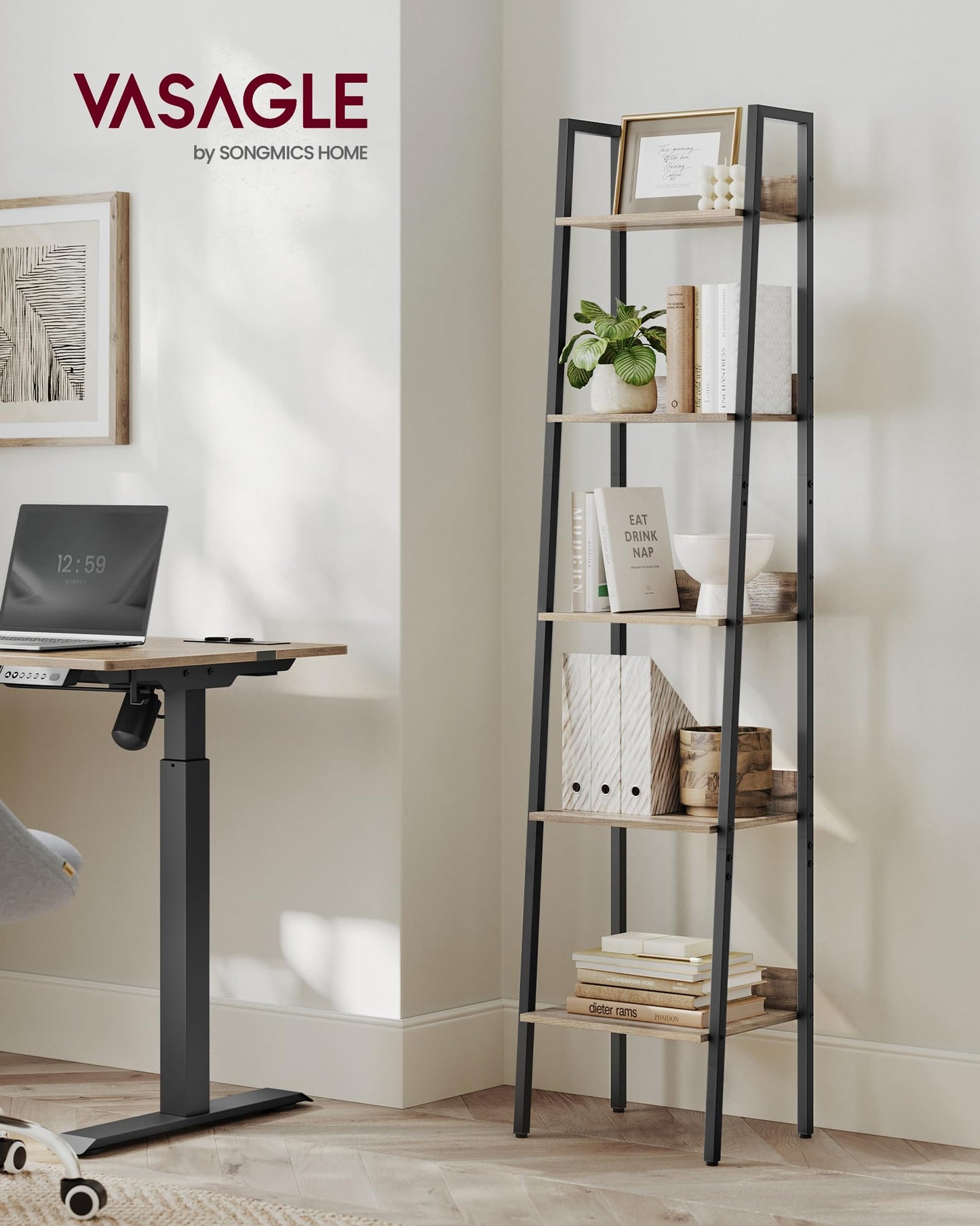 VASAGLE 5-Tier Ladder Bookshelf