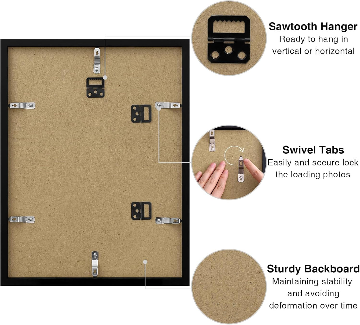 Vittanly 2-Pack Black 11x14 Frames