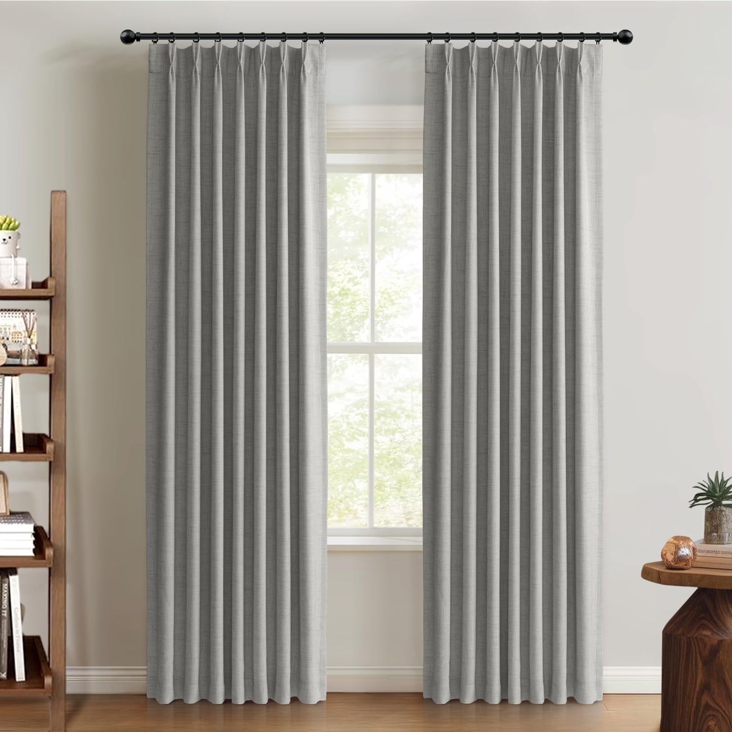 Blackout Linen Curtains 2-Pack, 90"