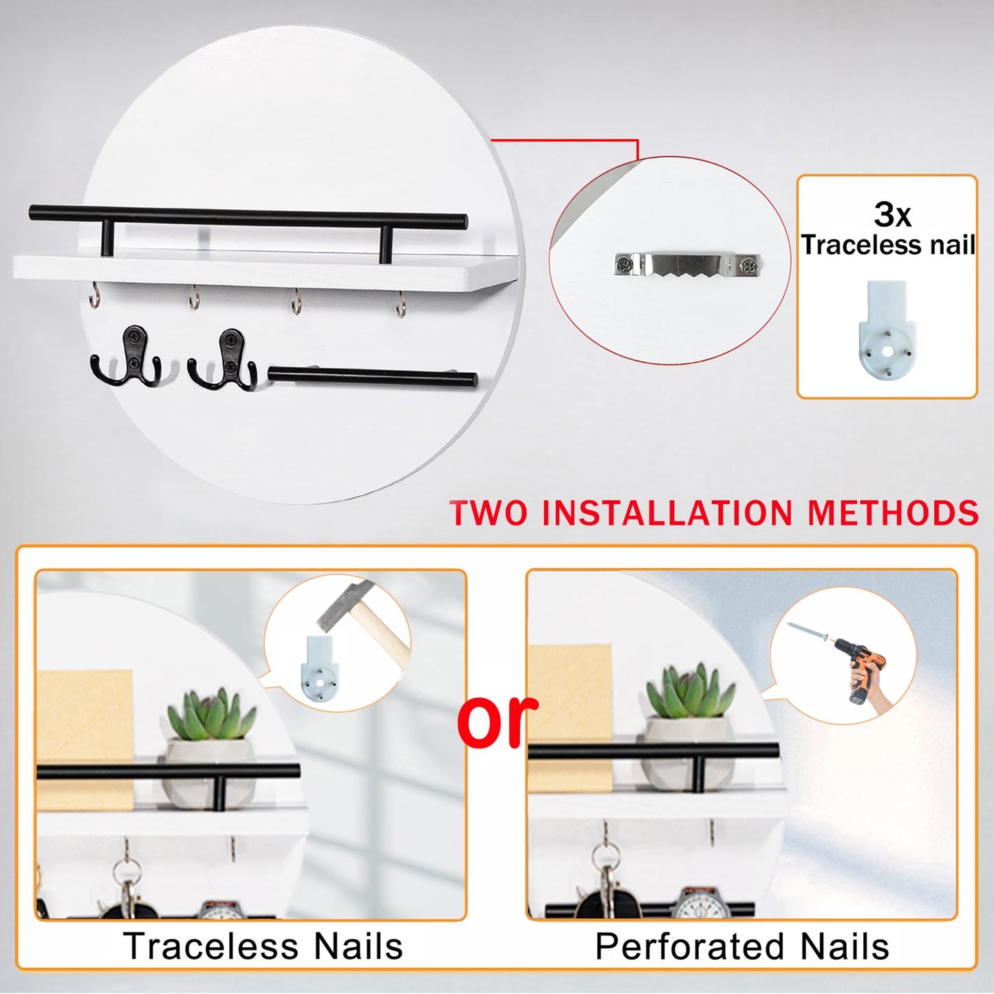 Wall Key & Mail Holder – Rustic