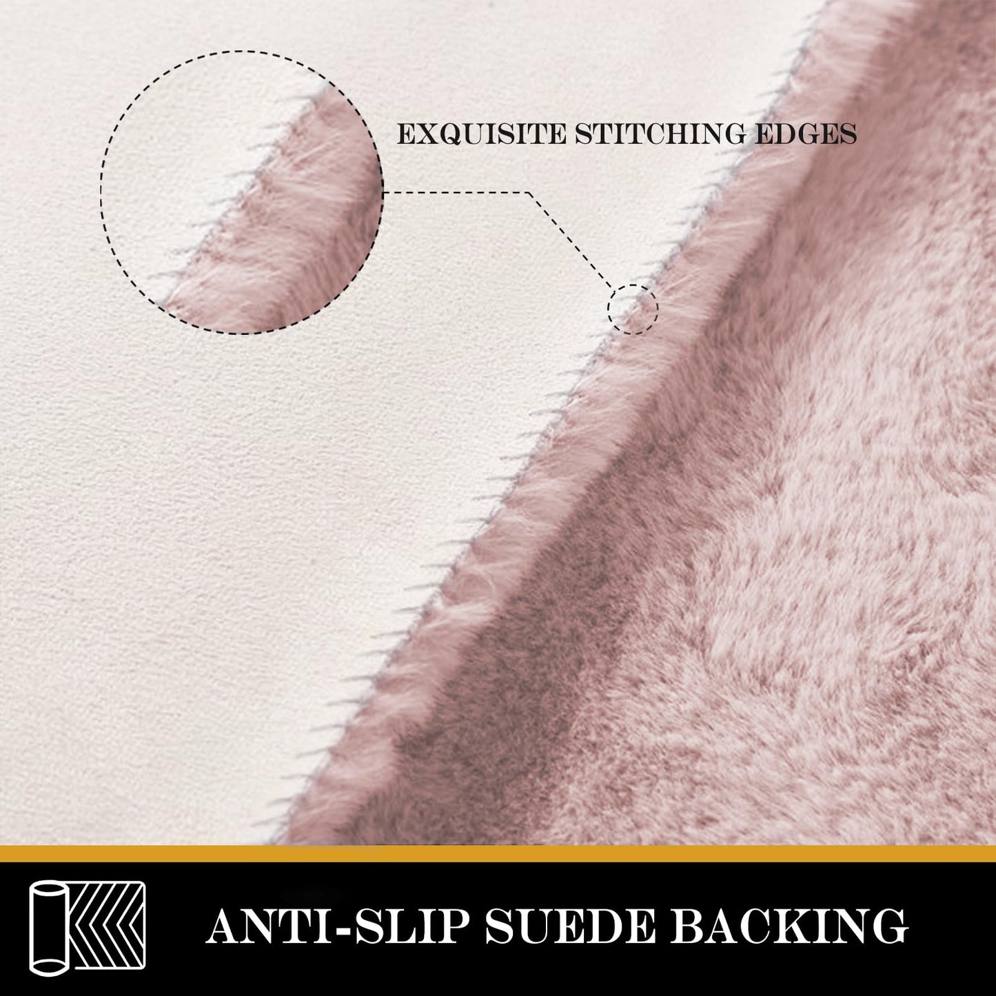 Latepis 3ft White Faux Fur Round Rug