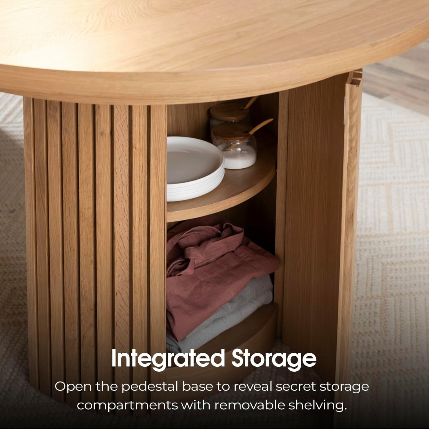 Natural Transformer Round Extendable Dining Set