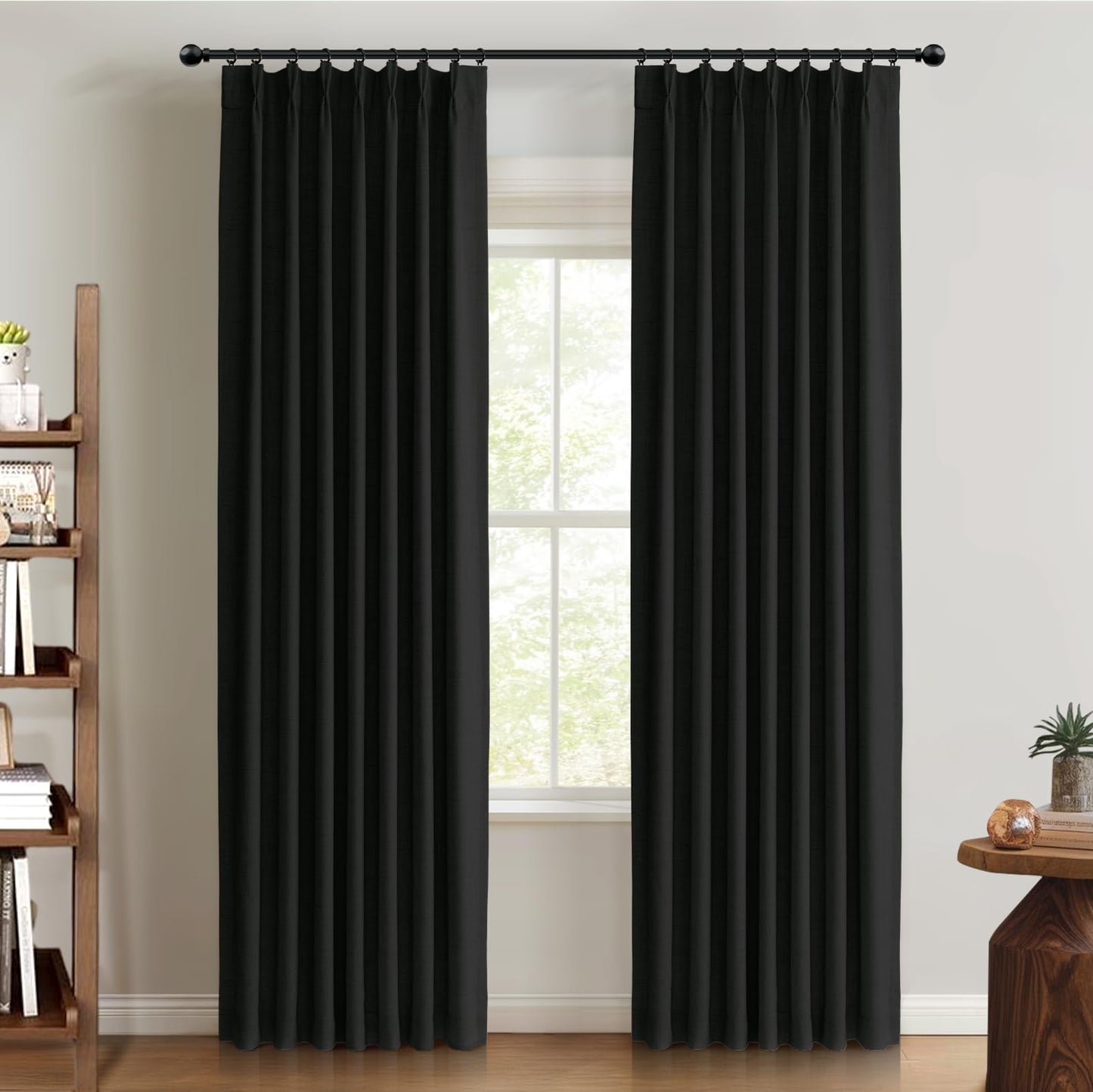 Blackout Linen Curtains 2-Pack, 90"