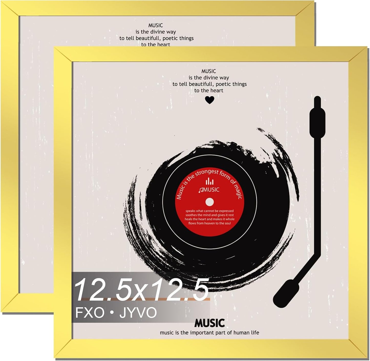 4-Pack 12.5" White Vinyl Record Frames