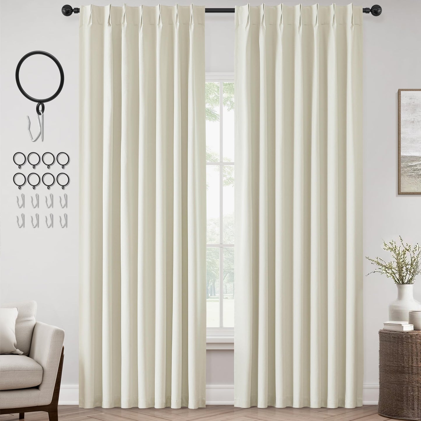 ChrisDowa Blackout Curtains 102" – 2 Panels