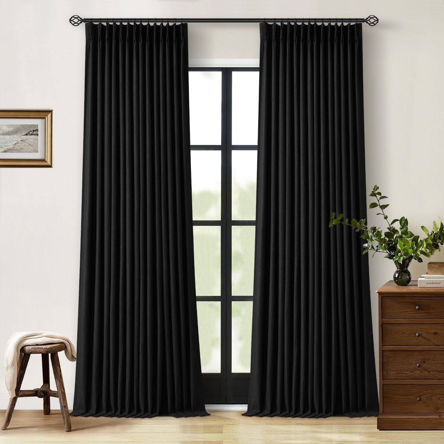 Linen Blackout Curtains 84" 2-Pack