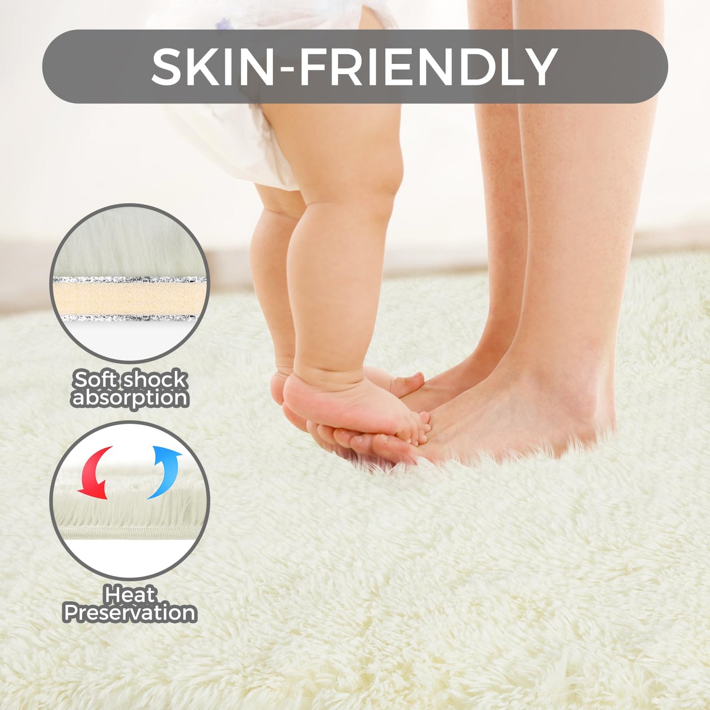 5x8 Grey Ultra-Soft Shag Rug