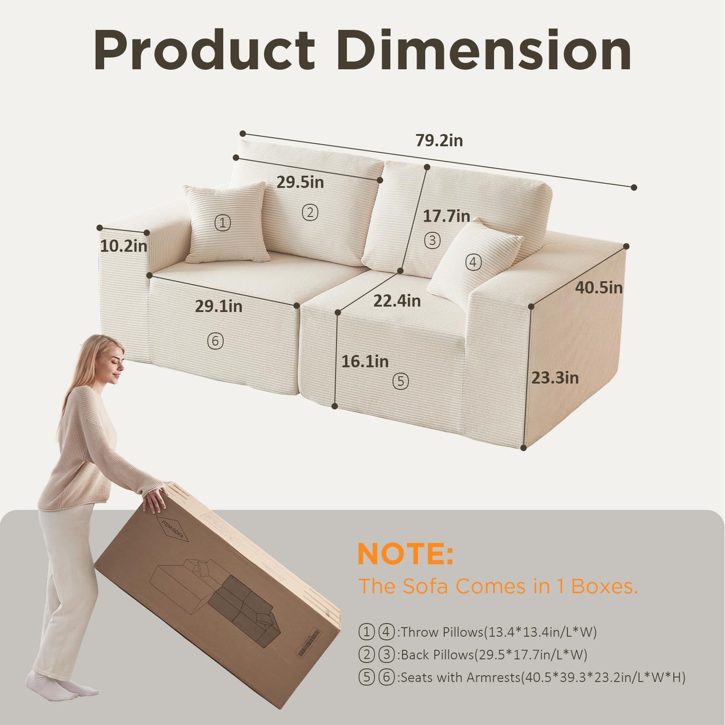 INGEROOM 108" Sectional Sofa – Dark Gray