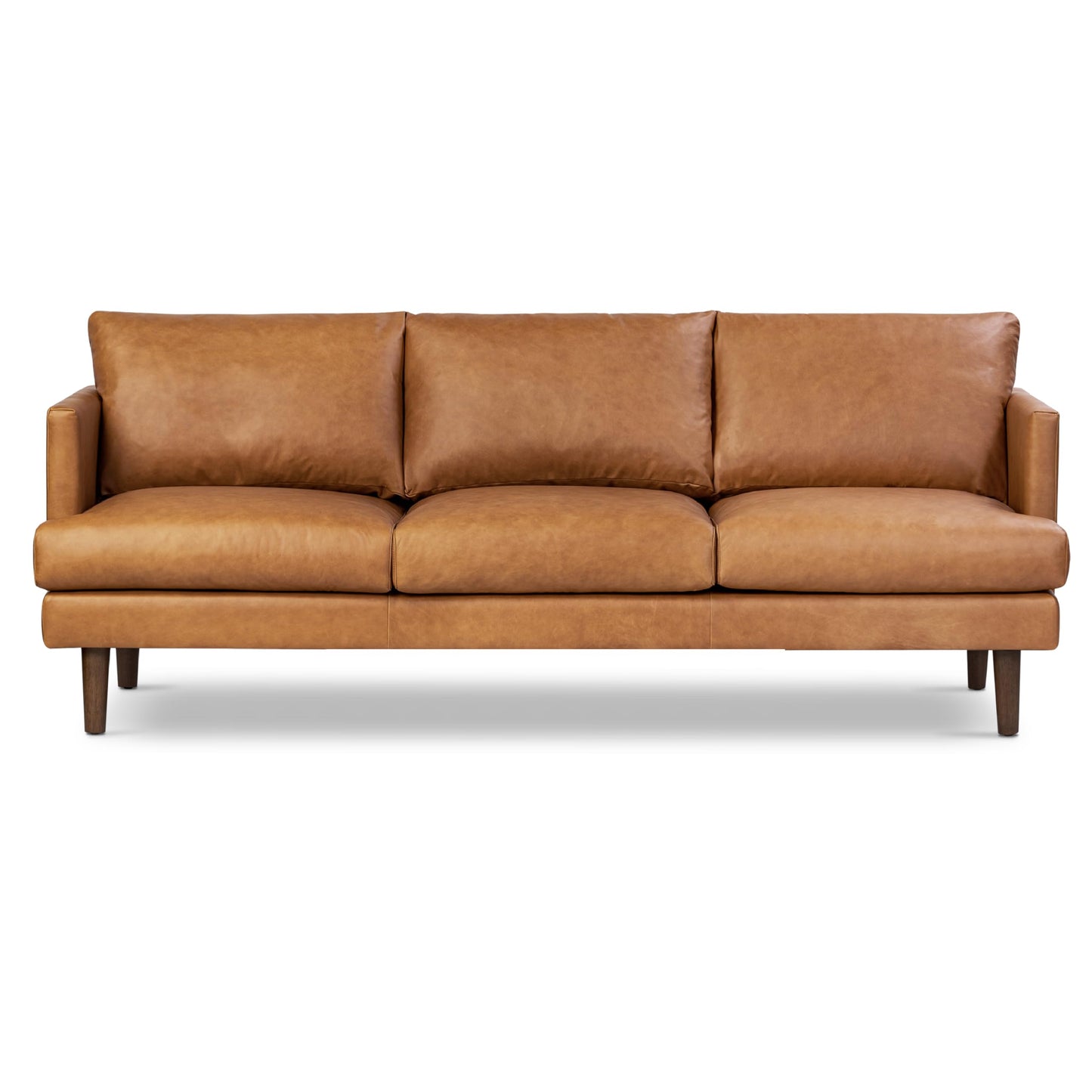 88" Girona Leather Sofa, Cognac Tan
