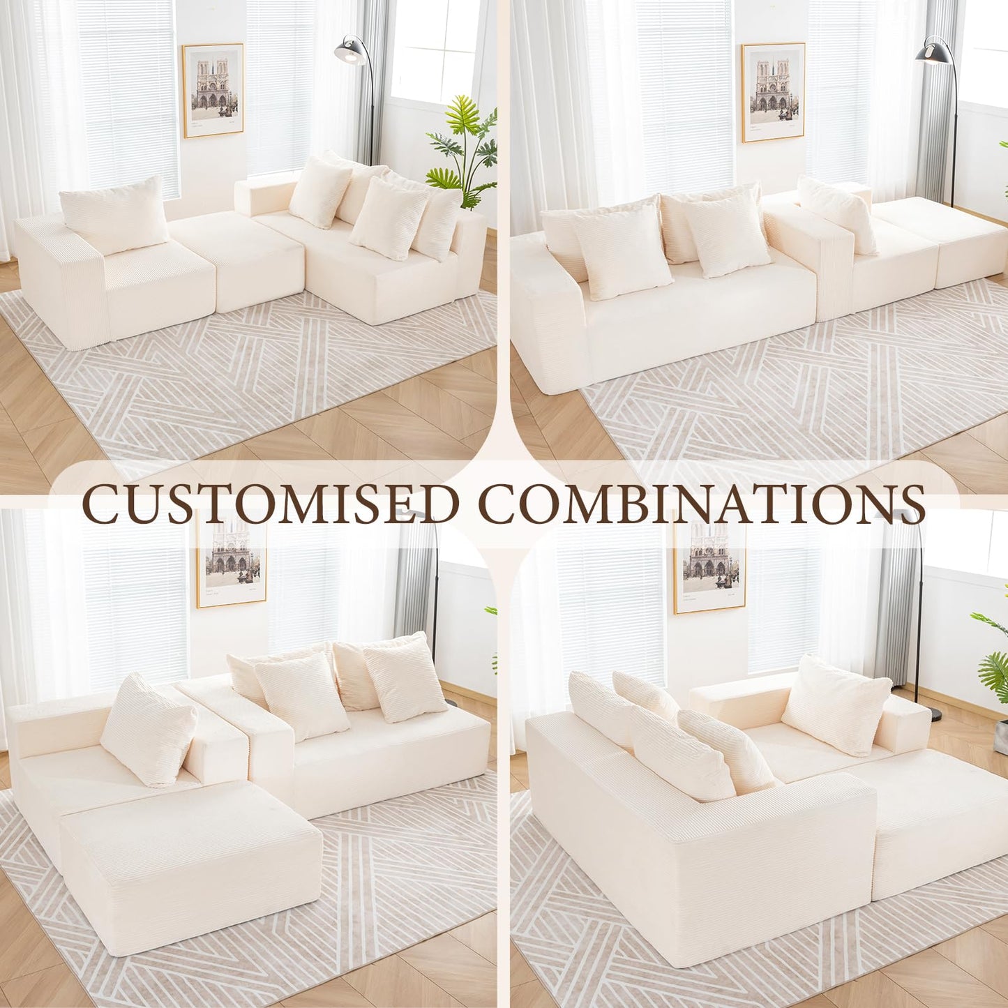 INGEROOM 108" Sectional Sofa – Dark Gray