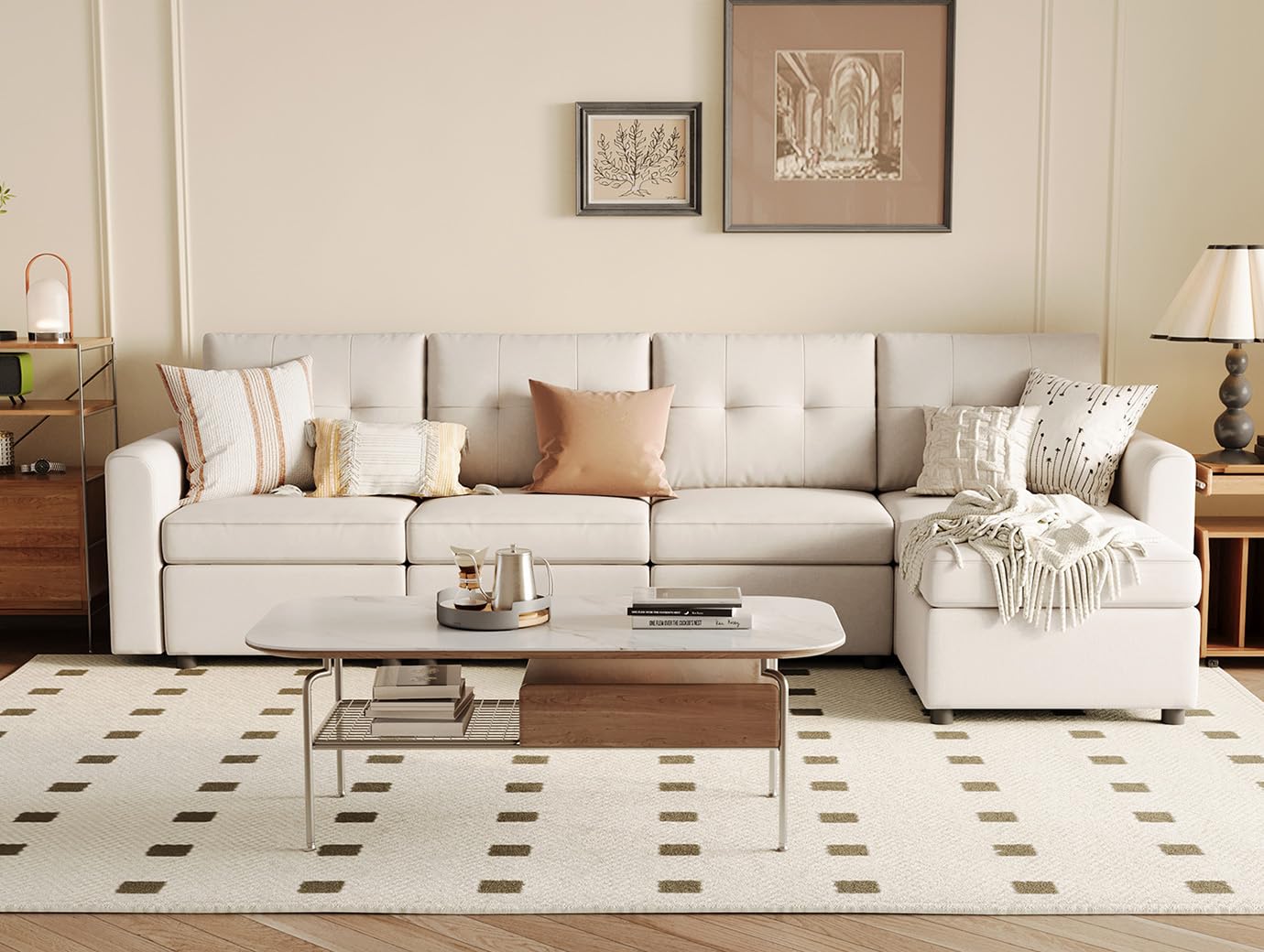 LINSY HOME Modular Sectional Sofa – Dark Gray