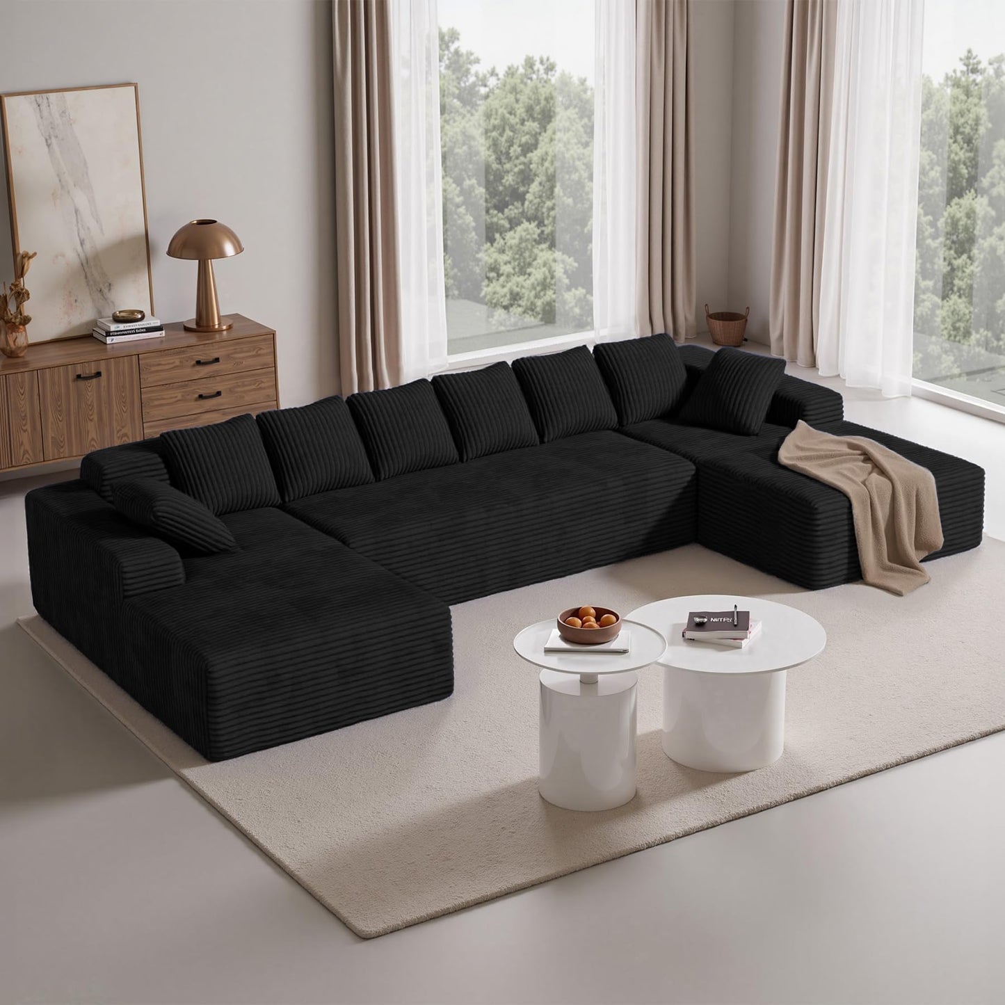 131" U-Shaped Cloud Sectional Sofa