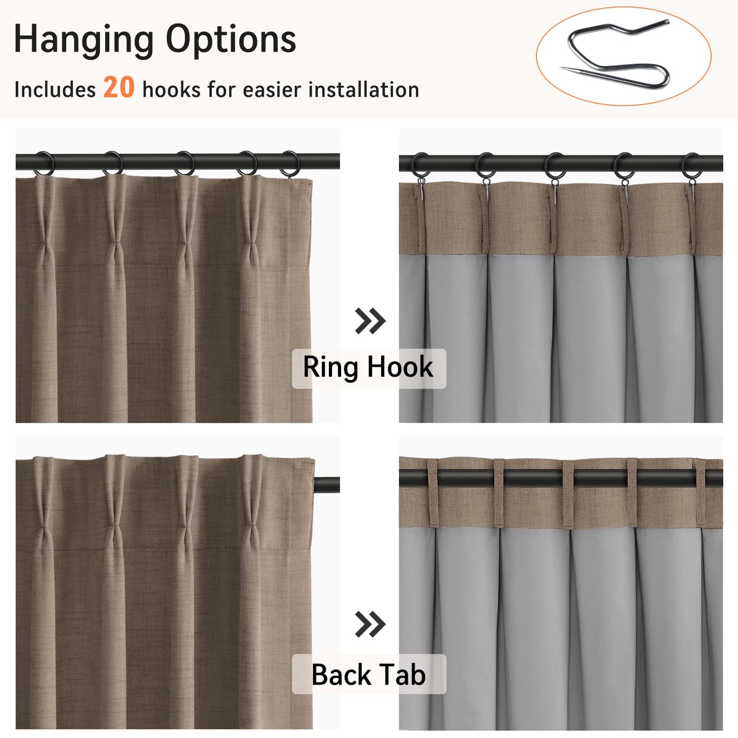 Blackout Linen Curtains 2-Pack, 90"