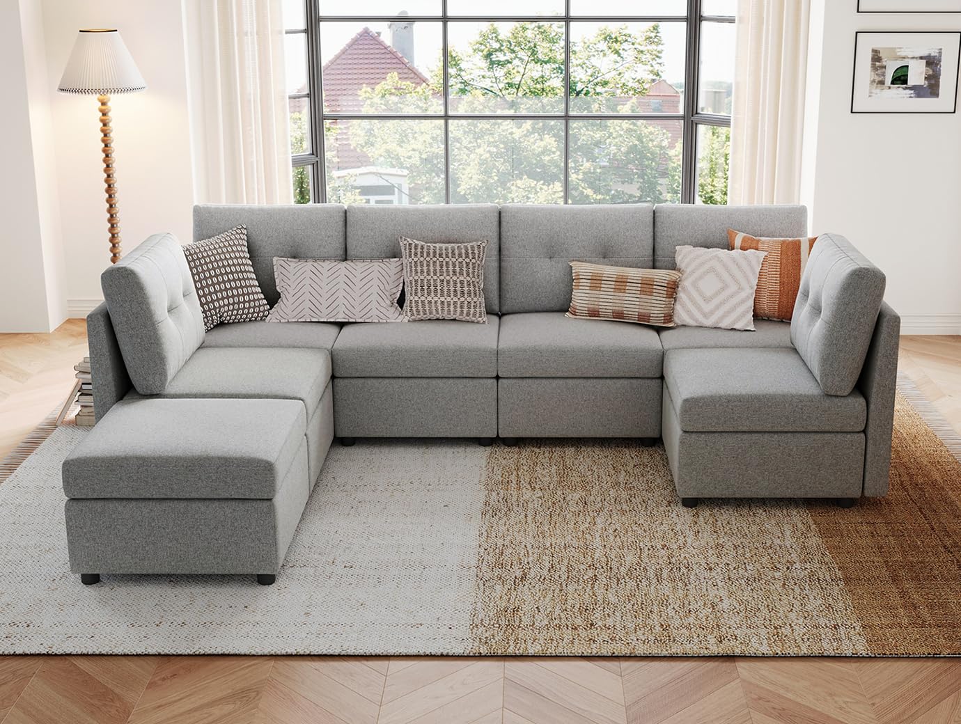 LINSY HOME Modular Sectional Sofa – Dark Gray