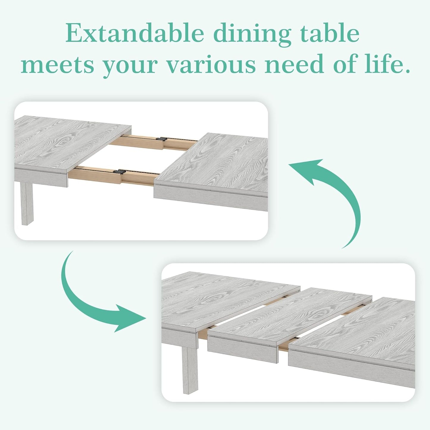 6-Piece Grey Solid Wood Dining Set