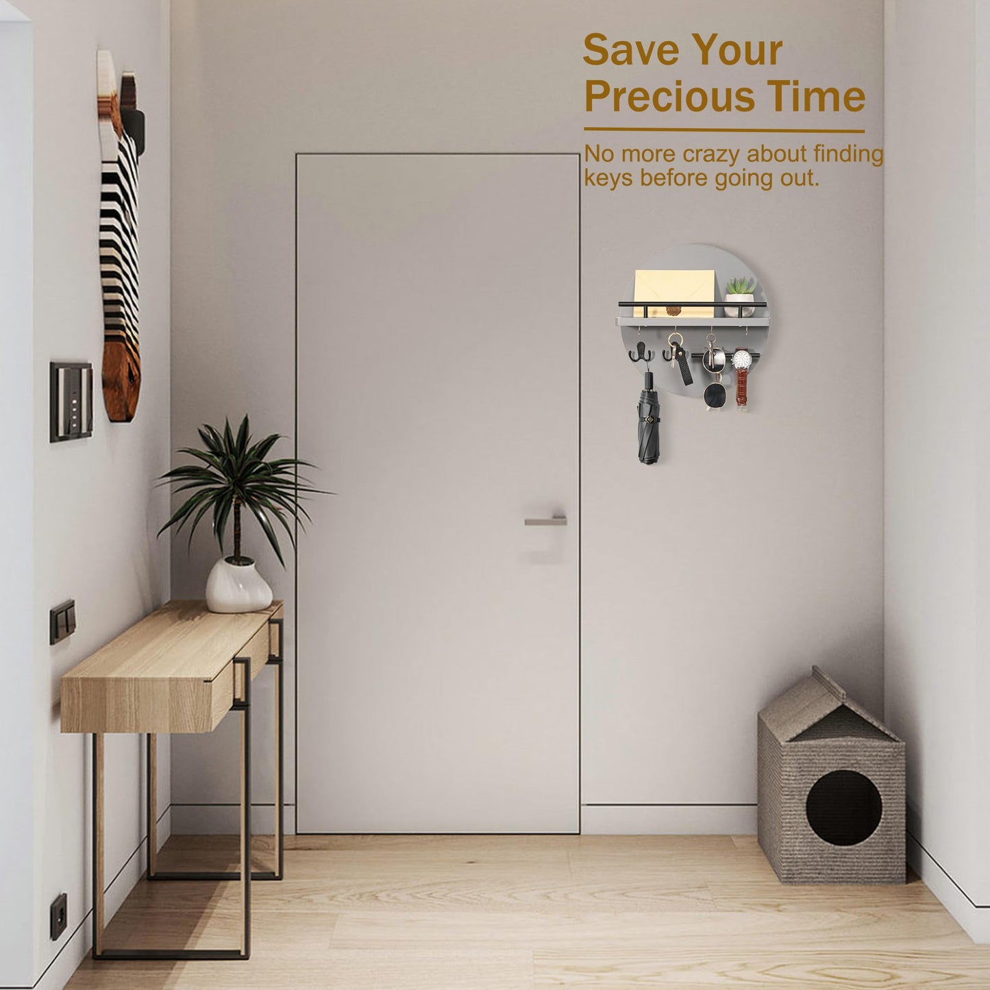 Wall Key & Mail Holder – Rustic