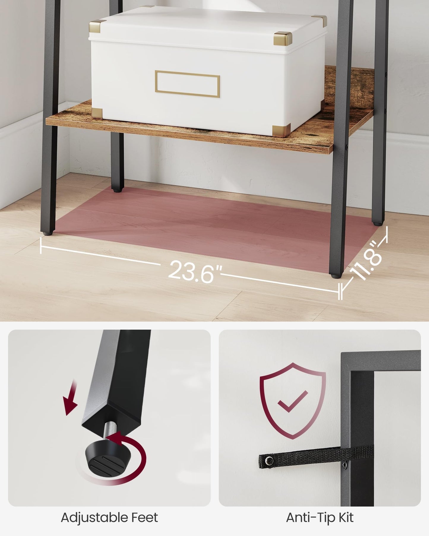 VASAGLE 5-Tier Ladder Bookshelf